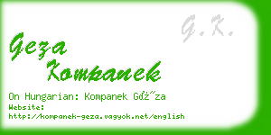 geza kompanek business card